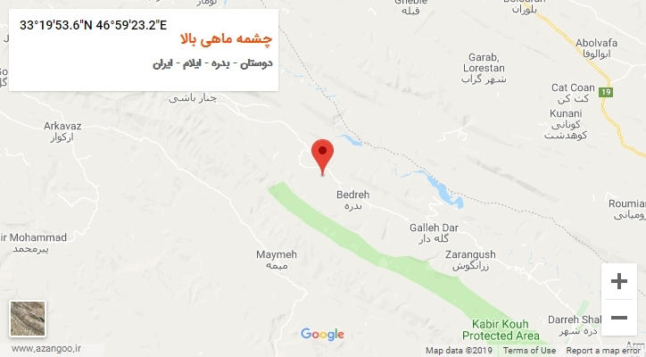 روستای چشمه ماهی بالا بر روی نقشه