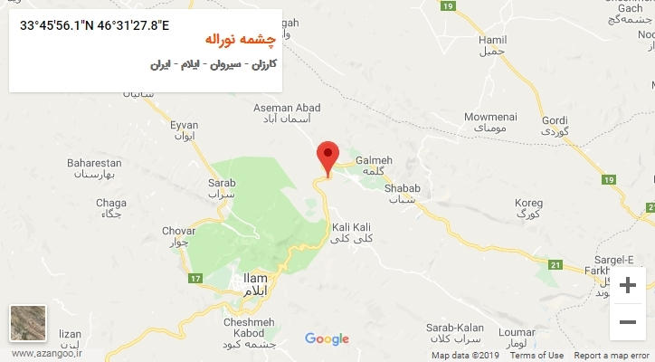 روستای چشمه نوراله بر روی نقشه