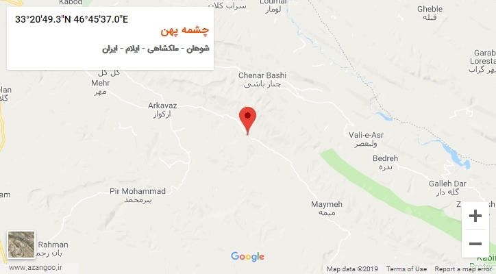 روستای چشمه پهن بر روی نقشه