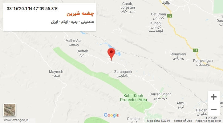 روستای چشمه شیرین بر روی نقشه
