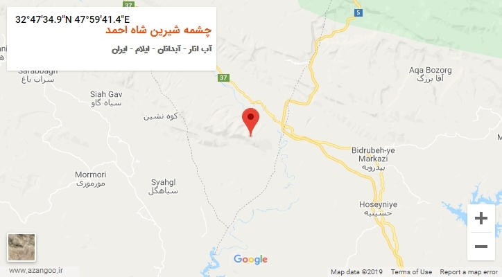 روستای چشمه شیرین شاه احمد بر روی نقشه