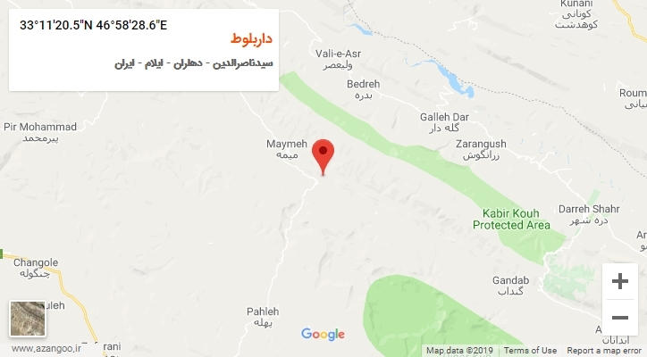 روستای داربلوط بر روی نقشه