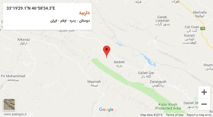 روستای داربید بر روی نقشه