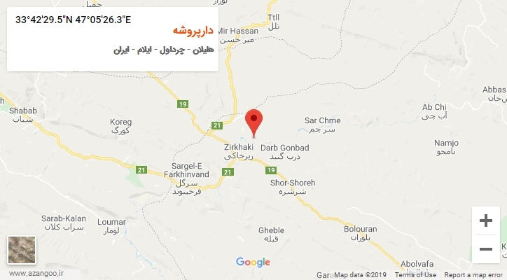 روستای دارپروشه بر روی نقشه
