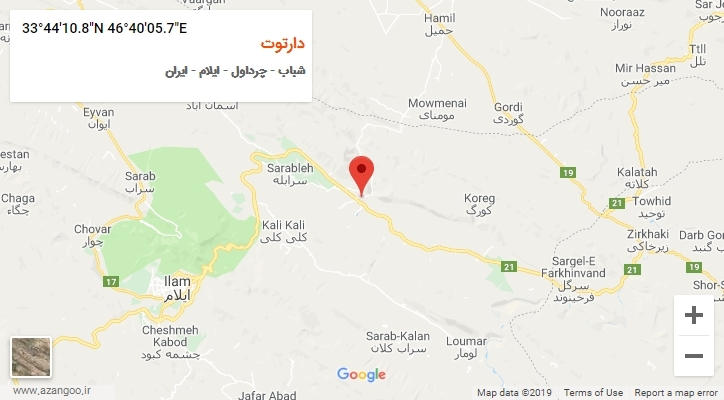 روستای دارتوت بر روی نقشه