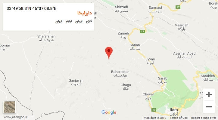 روستای دارزلیخا بر روی نقشه
