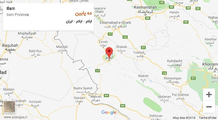 دهستان ده پایین بر روی نقشه