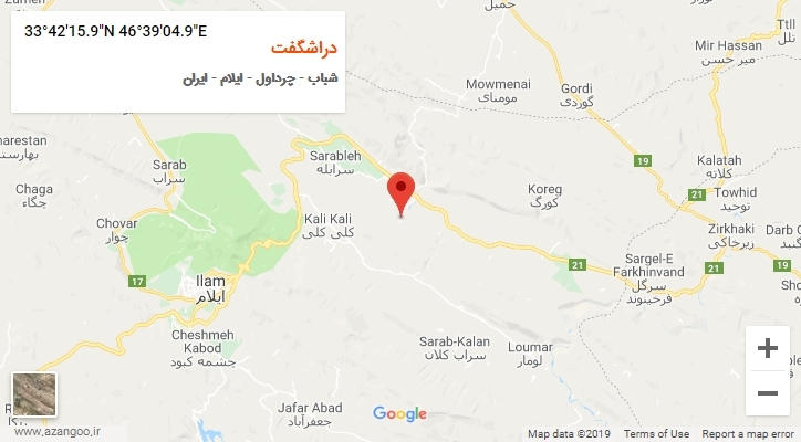 روستای دراشگفت بر روی نقشه