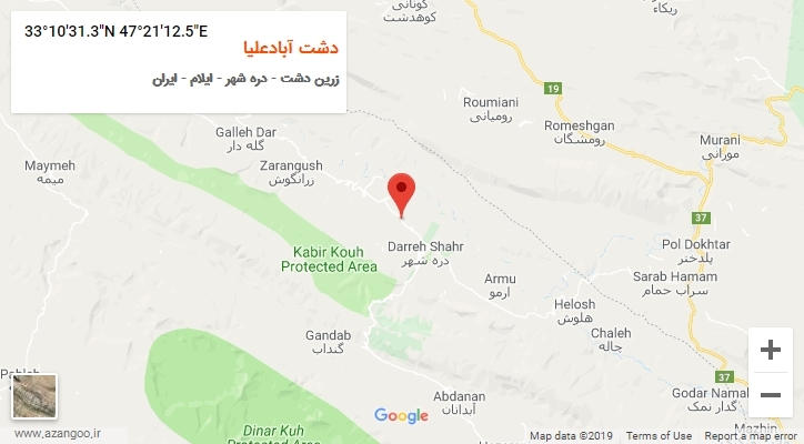 روستای دشت آبادعلیا بر روی نقشه