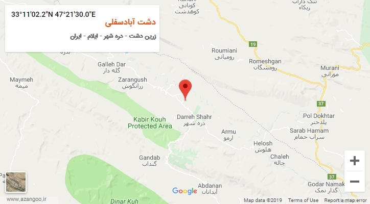 روستای دشت آبادسفلی بر روی نقشه