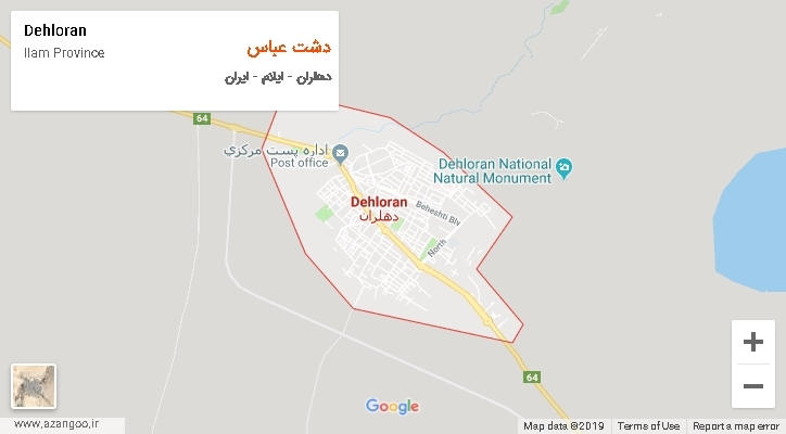 دهستان دشت عباس بر روی نقشه