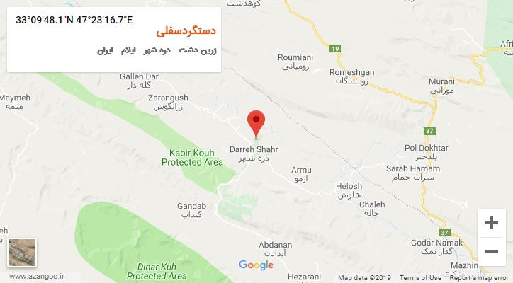 روستای دستگردسفلی بر روی نقشه