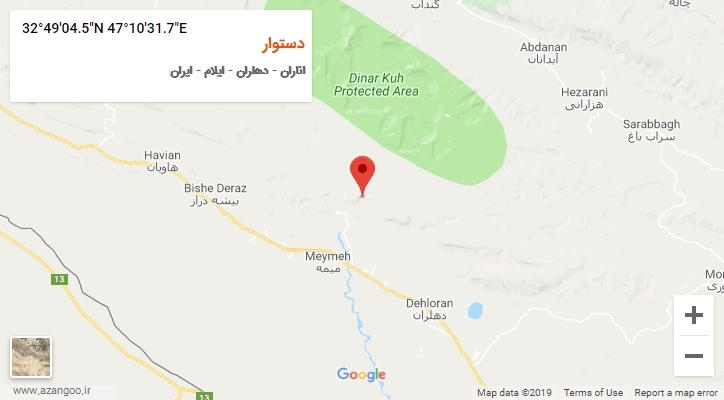 روستای دستوار بر روی نقشه