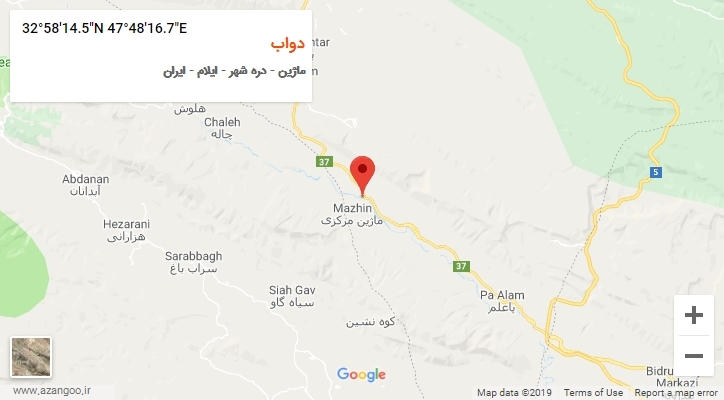 روستای دواب بر روی نقشه