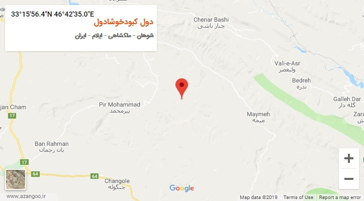 روستای دول کبودخوشادول بر روی نقشه