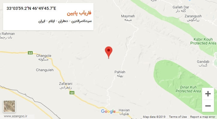 روستای فاریآب پایین بر روی نقشه