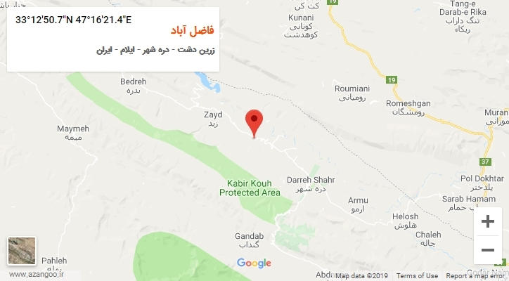 روستای فاضل آباد بر روی نقشه