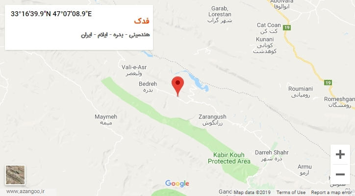 روستای فدک بر روی نقشه