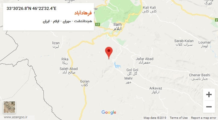 روستای فرهادآباد بر روی نقشه