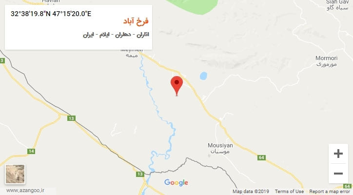 روستای فرخ آباد بر روی نقشه