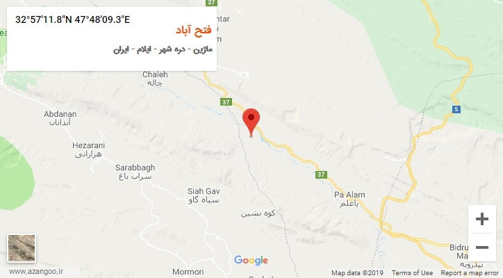 روستای فتح آباد بر روی نقشه
