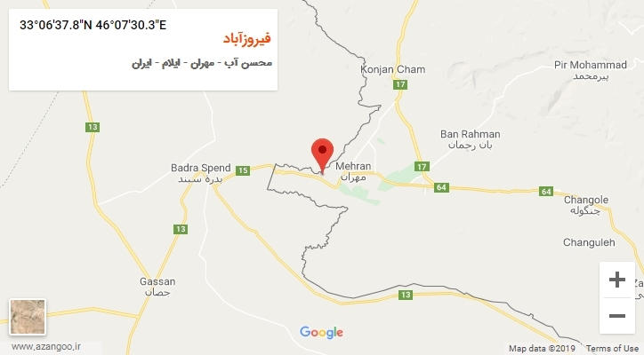 روستای فیروزآباد بر روی نقشه