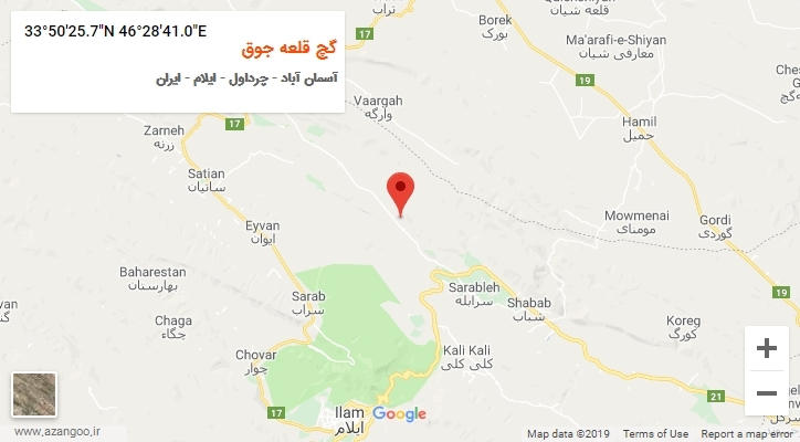 روستای گچ قلعه جوق بر روی نقشه