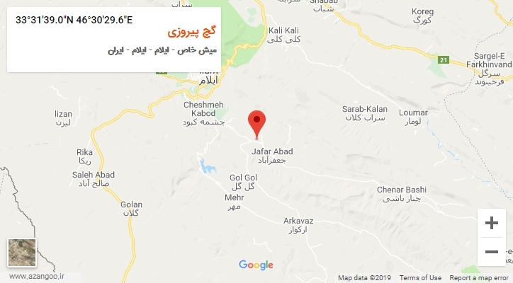 روستای گچ پیروزی بر روی نقشه