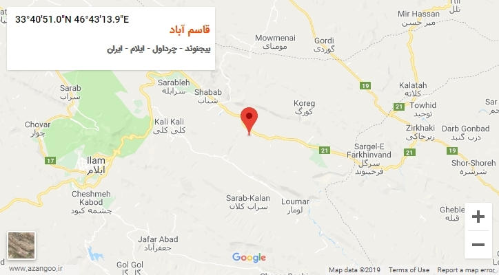 روستای قاسم آباد بر روی نقشه