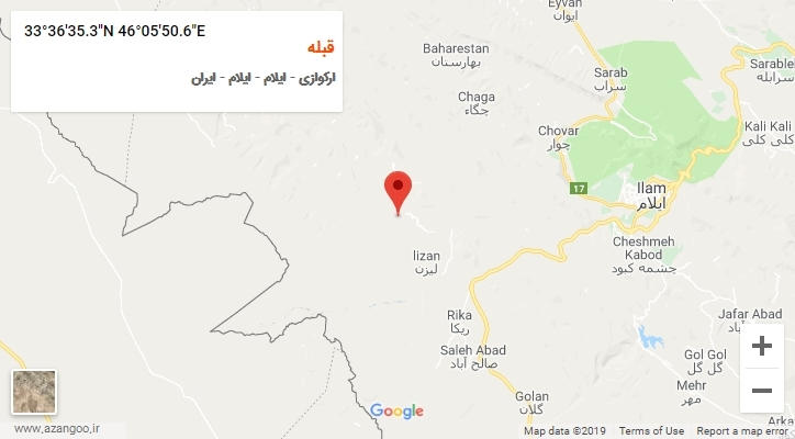 روستای قبله بر روی نقشه