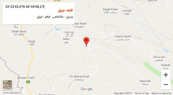 روستای قلعه جوق بر روی نقشه