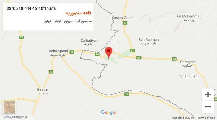 روستای قلعه منصوریه بر روی نقشه