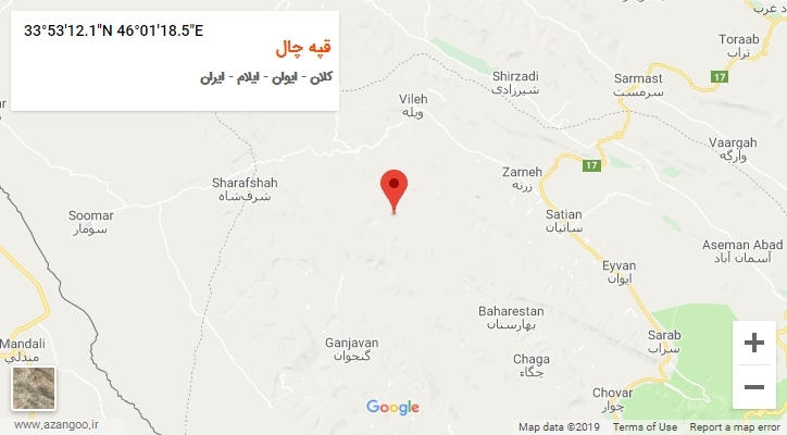 روستای قپه چال بر روی نقشه