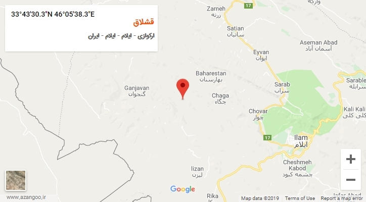 روستای قشلاق بر روی نقشه
