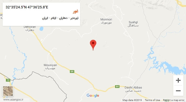 روستای غور بر روی نقشه