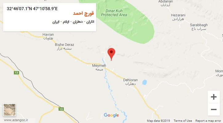 روستای قورچ احمد بر روی نقشه