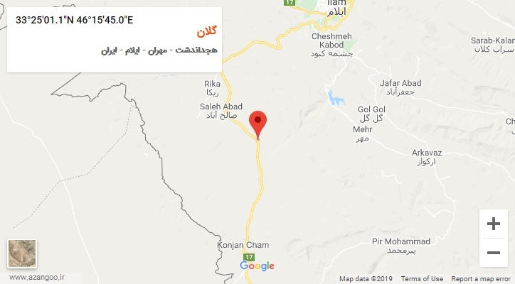 روستای گلان بر روی نقشه