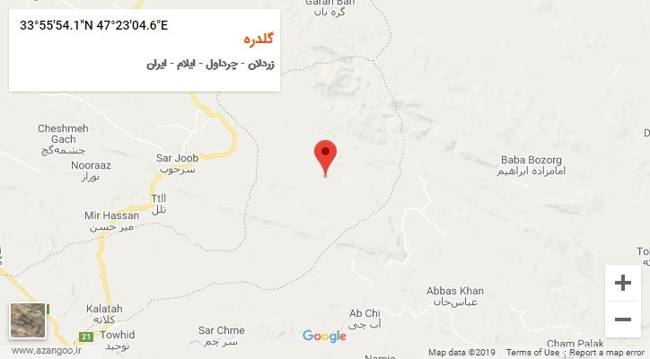 روستای گلدره بر روی نقشه