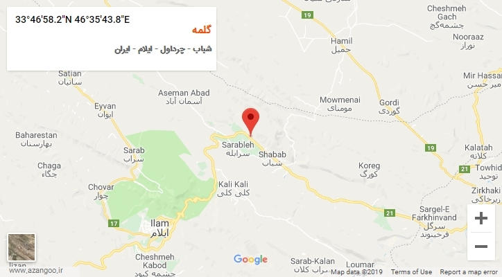 روستای گلمه بر روی نقشه