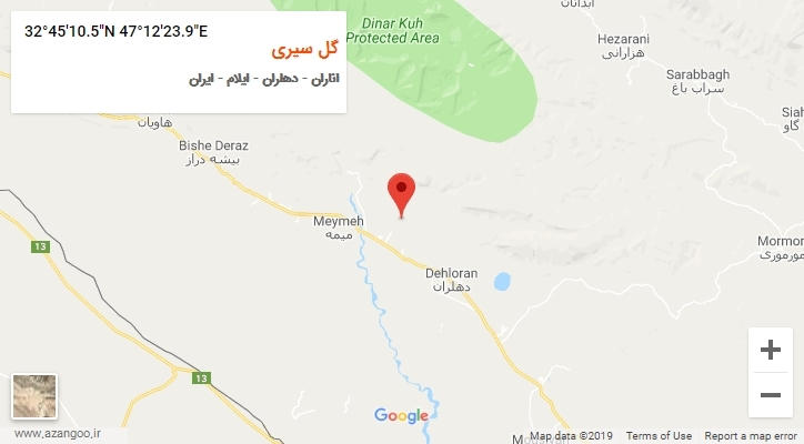 روستای گل سیری بر روی نقشه