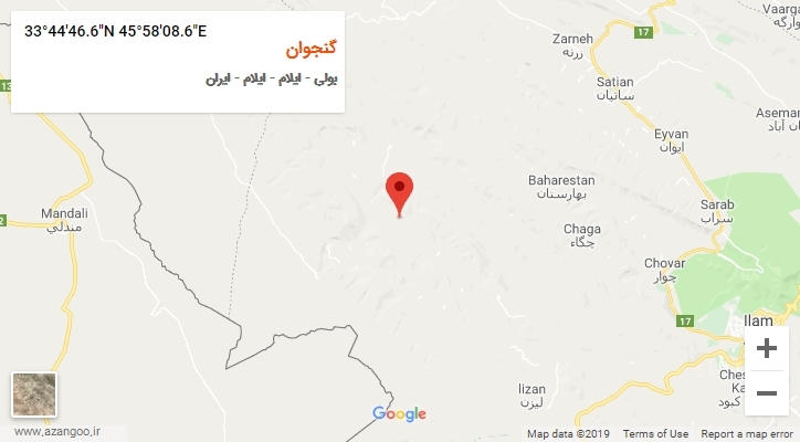 روستای گنجوان بر روی نقشه