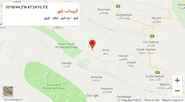 روستای گربیدآب شور بر روی نقشه