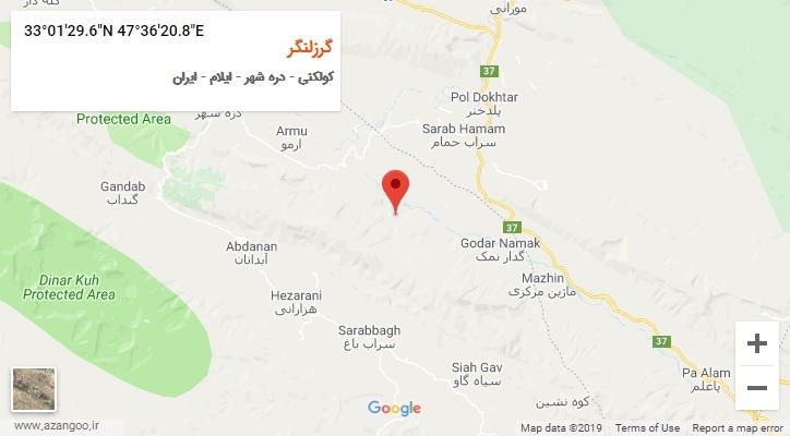 روستای گرزلنگر بر روی نقشه
