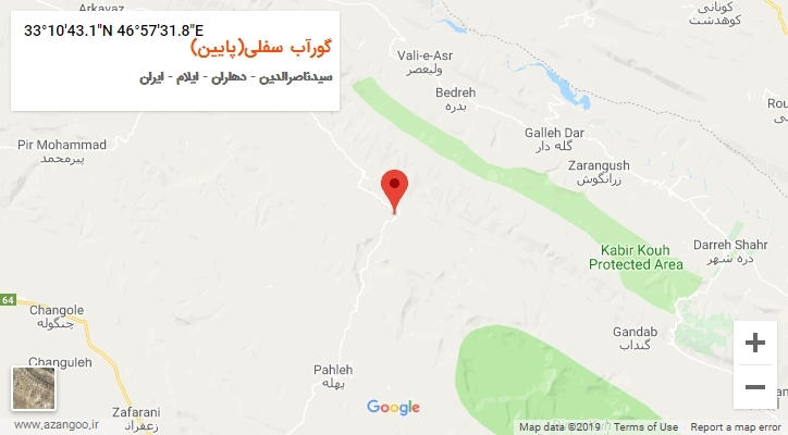 روستای گورآب سفلی(پایین) بر روی نقشه