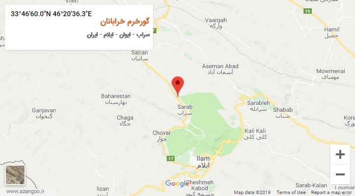 روستای گورخرم خرابانان بر روی نقشه