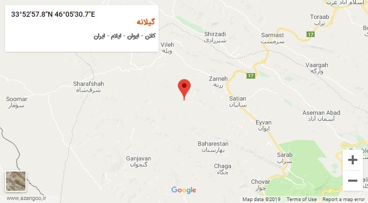 روستای گیلانه بر روی نقشه