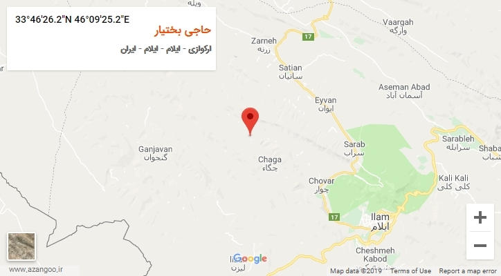 روستای حاجی بختیار بر روی نقشه