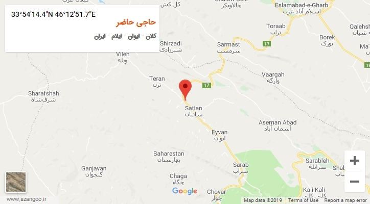 روستای حاجی حاضر بر روی نقشه