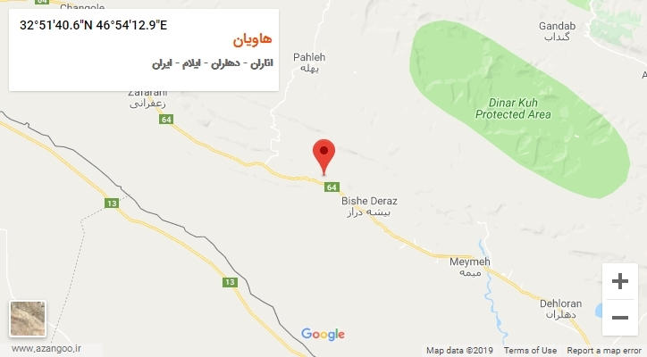 روستای هاویان بر روی نقشه