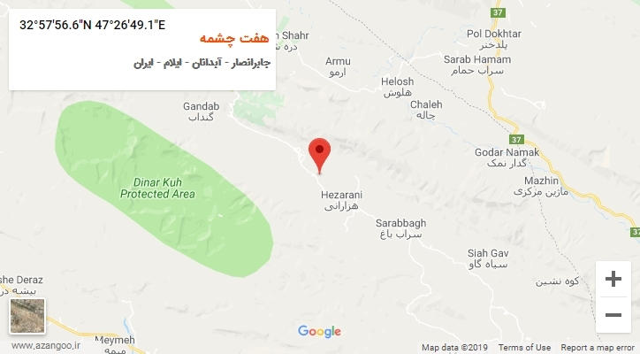 روستای هفت چشمه بر روی نقشه